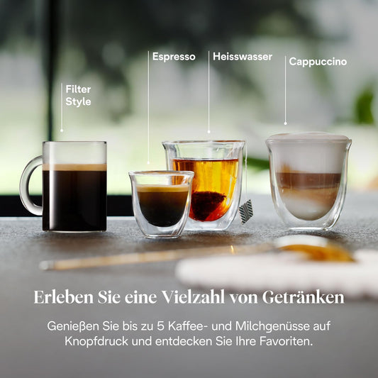 Magnifica Start ECAM220.91.B- Perfetto Kaffeevollautomat mit LatteCrema-Milchaufschäumer,4 One-Touch-Getränke,Soft-Touch-Bedienfeld,Cappuccino,Espresso Kaffeemaschine,Schwarz